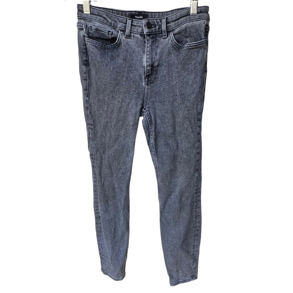 theory women size 26 new skinny jean grey acid wash olsen denim